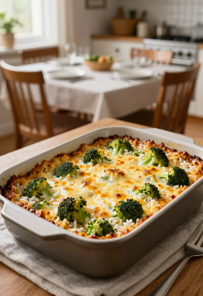 12 Simple Family Dinner Recipes Everyone Will Enjoy - 8. Cheesy Broccoli and Rice Casserole 1