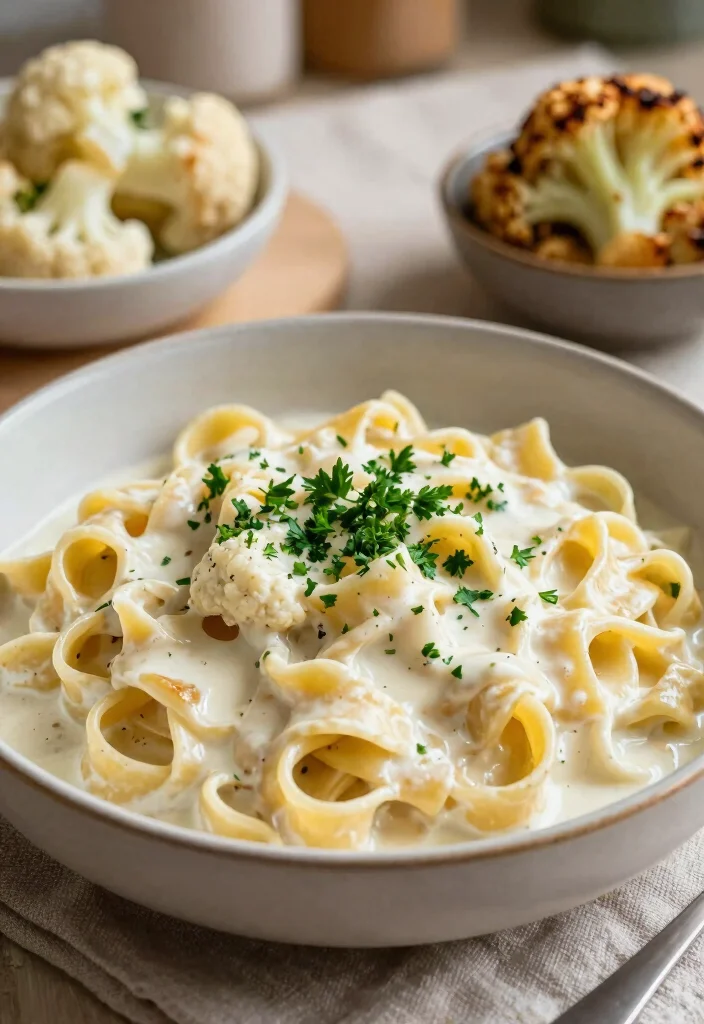 12 Vegan Pasta Recipes for Comforting Meatless Dinners - 6. Vegan Alfredo with Cauliflower 1