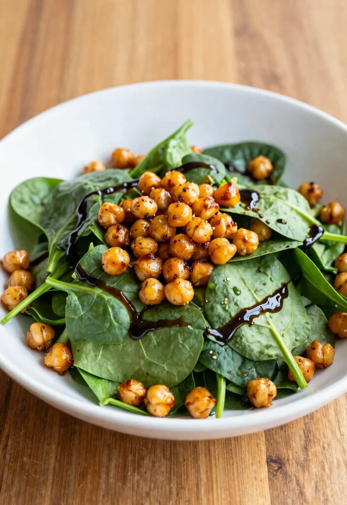 12 Vegan Protein Recipes for Balanced Plant Based Meals - 12. Roasted Chickpea and Spinach Salad 1