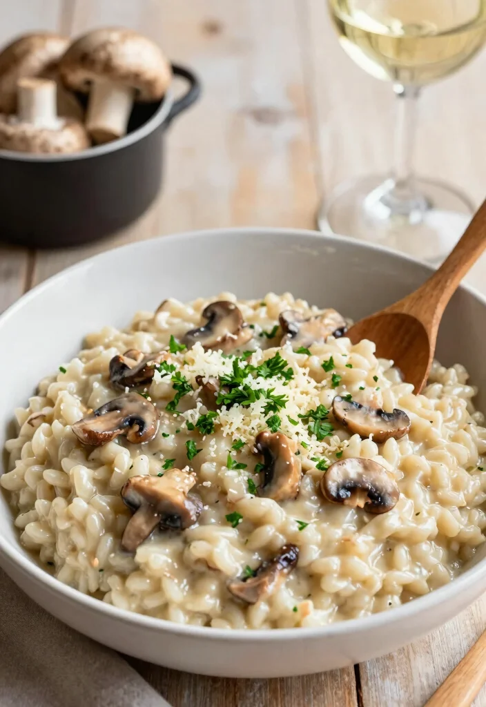 12 Veggie Dinner Recipes for Simple Meatless Nights 23 12 Veggie Dinner Recipes for Simple Meatless Nights - 3. Creamy Mushroom Risotto 1