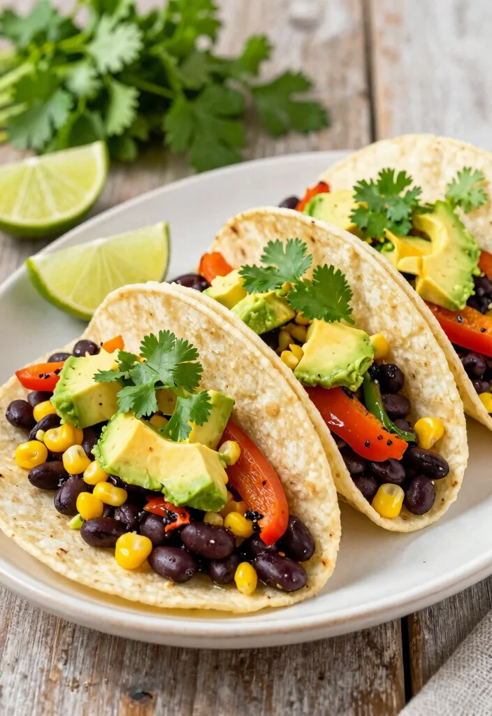 12 Veggie Dinner Recipes for Simple Meatless Nights 34 12 Veggie Dinner Recipes for Simple Meatless Nights - 4. Veggie Tacos with Avocado Salsa 1