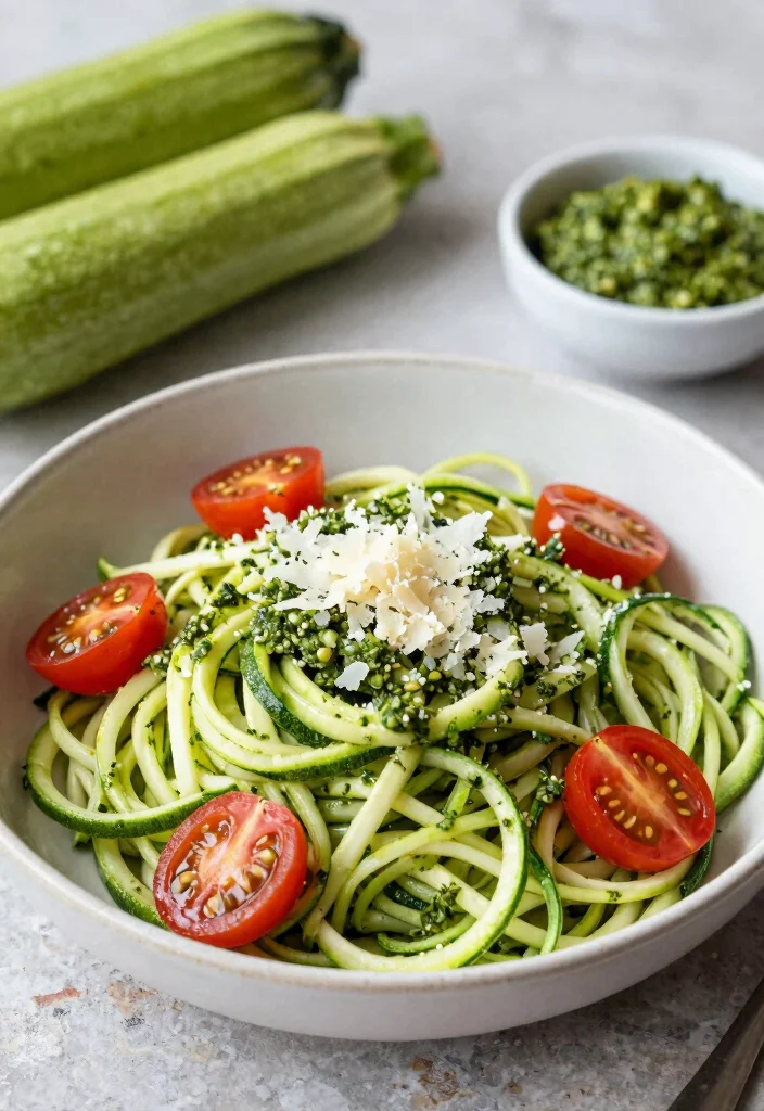 12 Veggie Dinner Recipes for Simple Meatless Nights 67 12 Veggie Dinner Recipes for Simple Meatless Nights - 7. Zucchini Noodles with Pesto 1